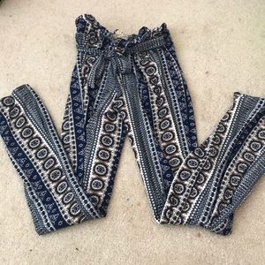 Blue design flare pants